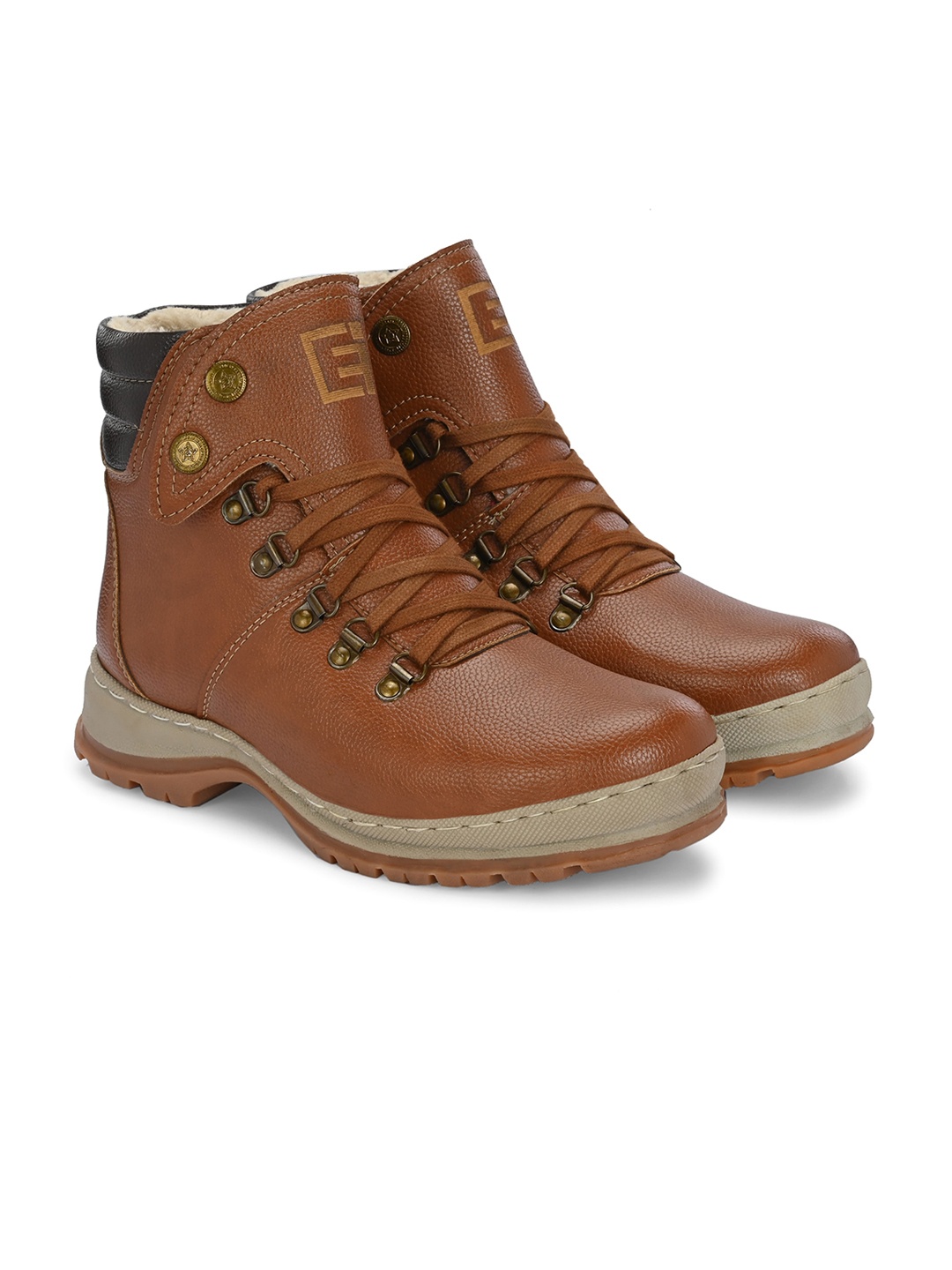 

Eego Italy Men High Top Lace Up Boots, Tan