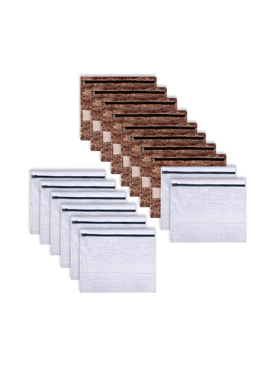 

Kuber Industries Brown 16 Pcs Reusable Drawer Organisers