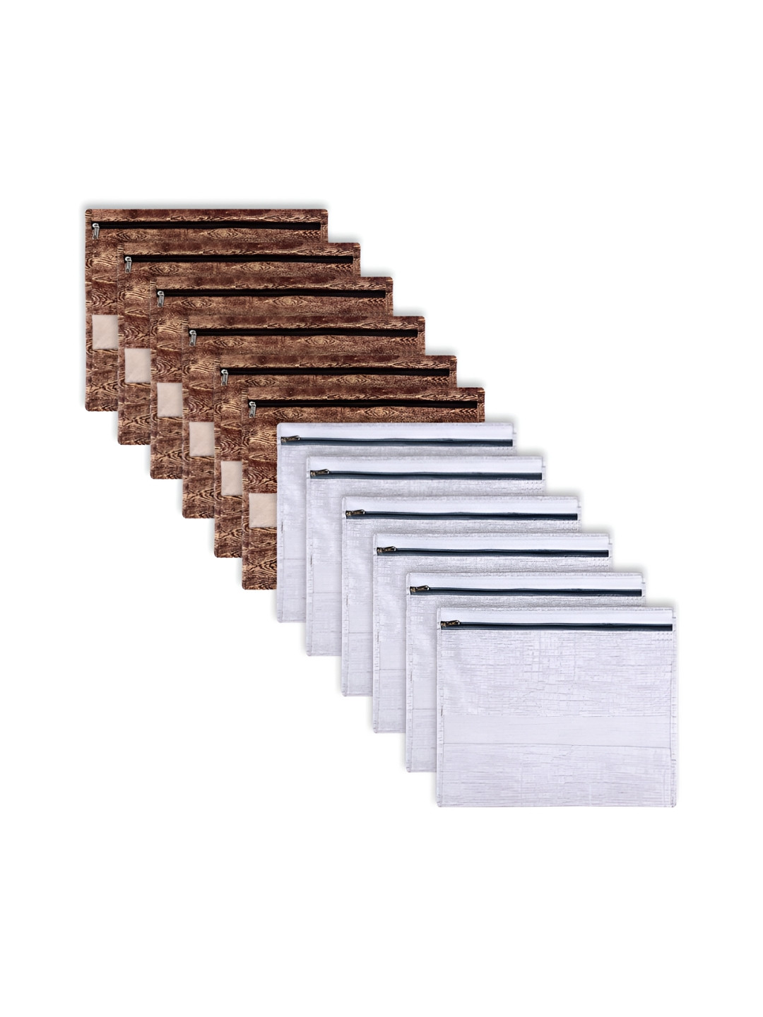 

Kuber Industries Brown 12 Pieces Reusable Drawer Organisers