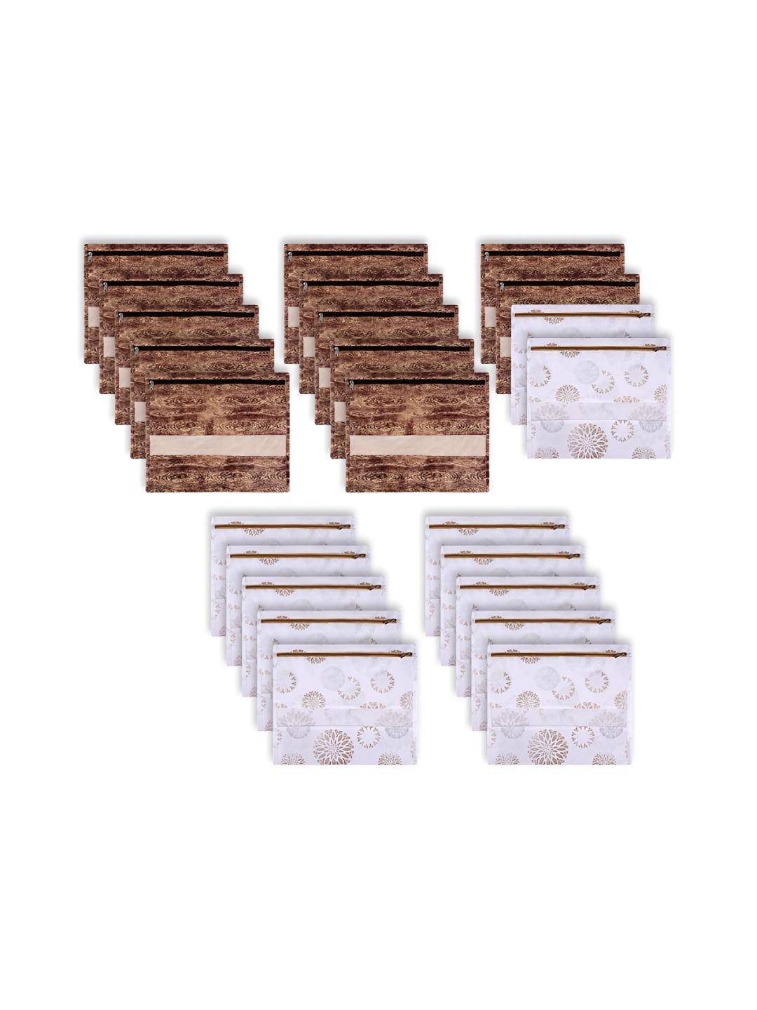 

Kuber Industries Brown 24 Pieces Reusable Drawer Organisers