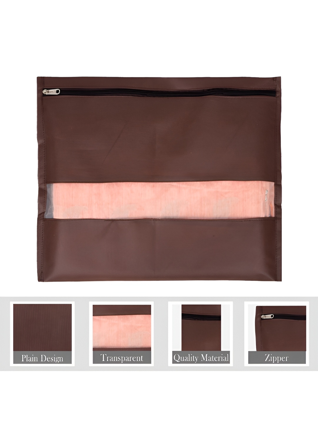 

Kuber Industries Brown & Grey 30 Pieces Reusable Saree Organisers