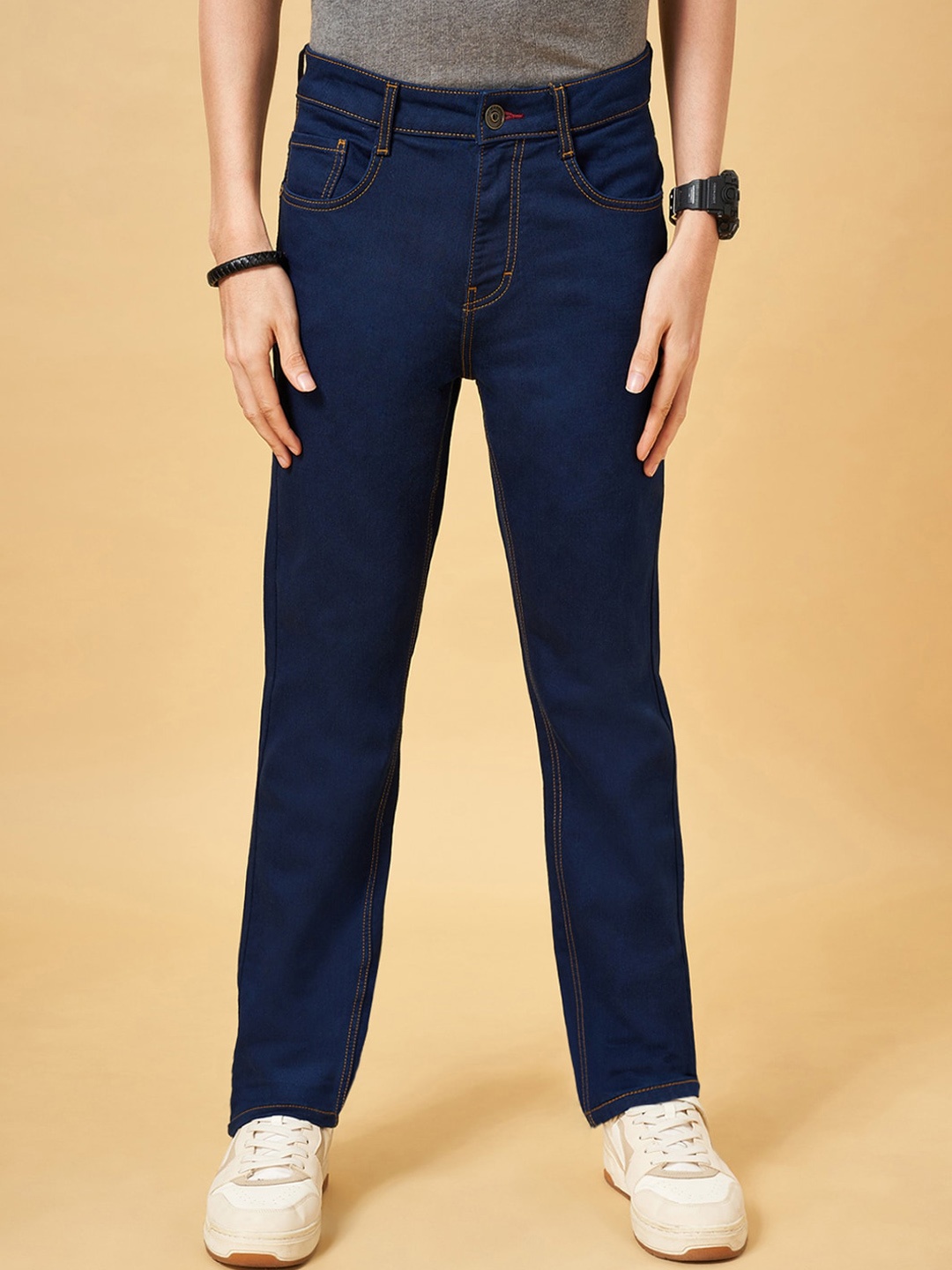 

SF JEANS by Pantaloons Men Straight Fit Clean Look Stretchable Jeans, Blue