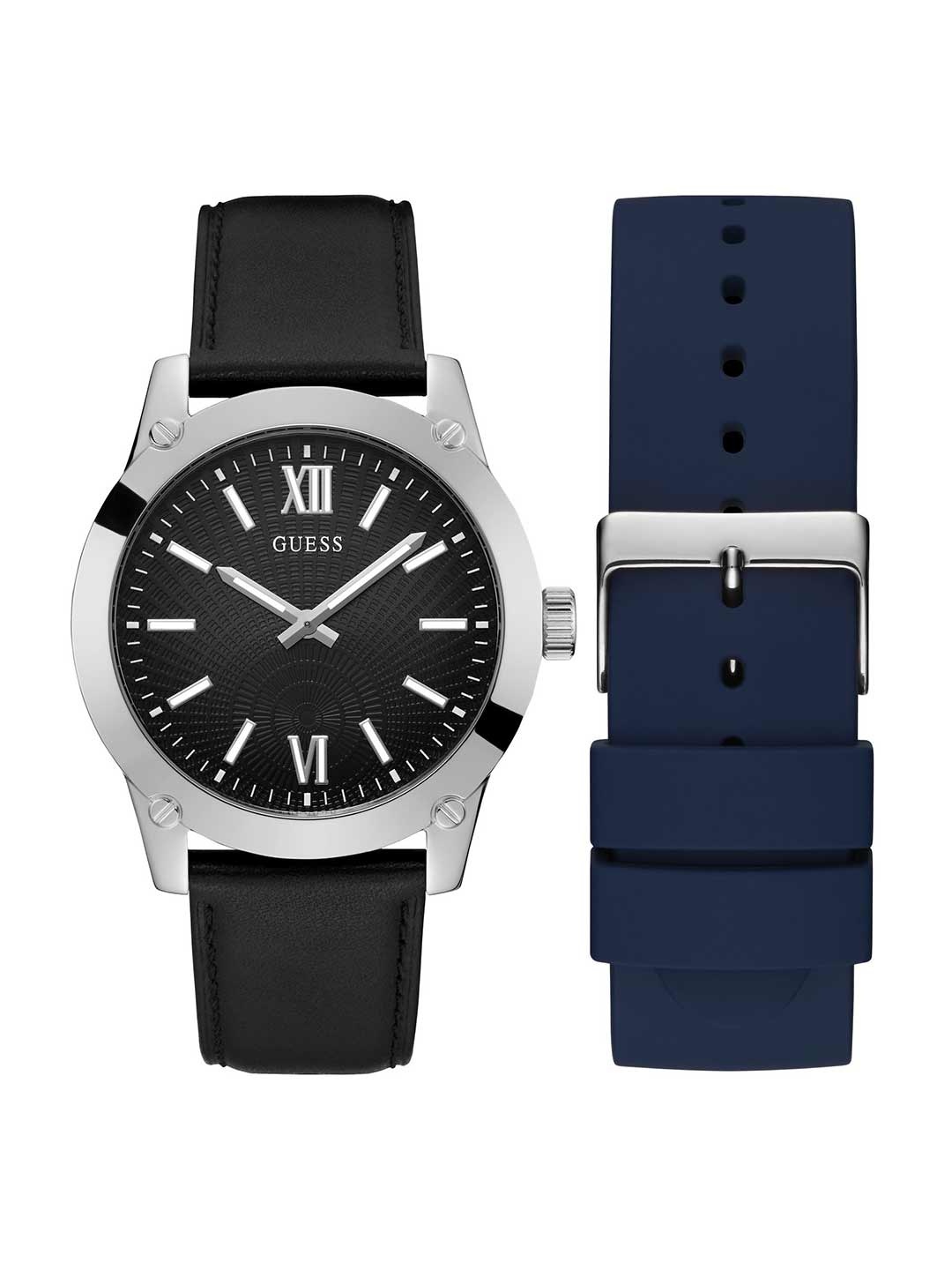 

GUESS Men Box Sets Crescent Textured Dial Analogue Watch - GW0630G1, Black