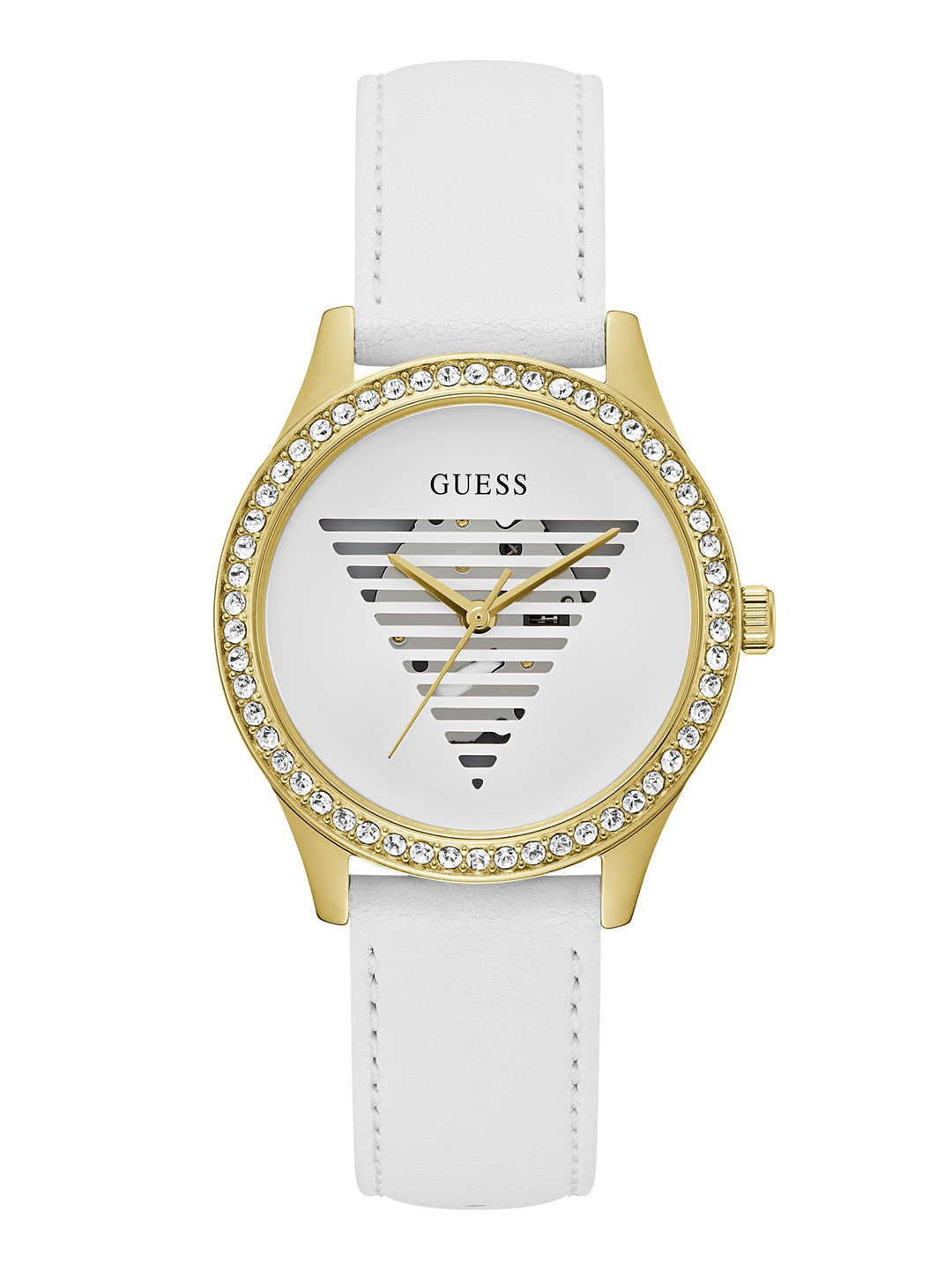 

GUESS Women Trend Lady Idol Leather Straps Analogue Watch GW0596L1, White