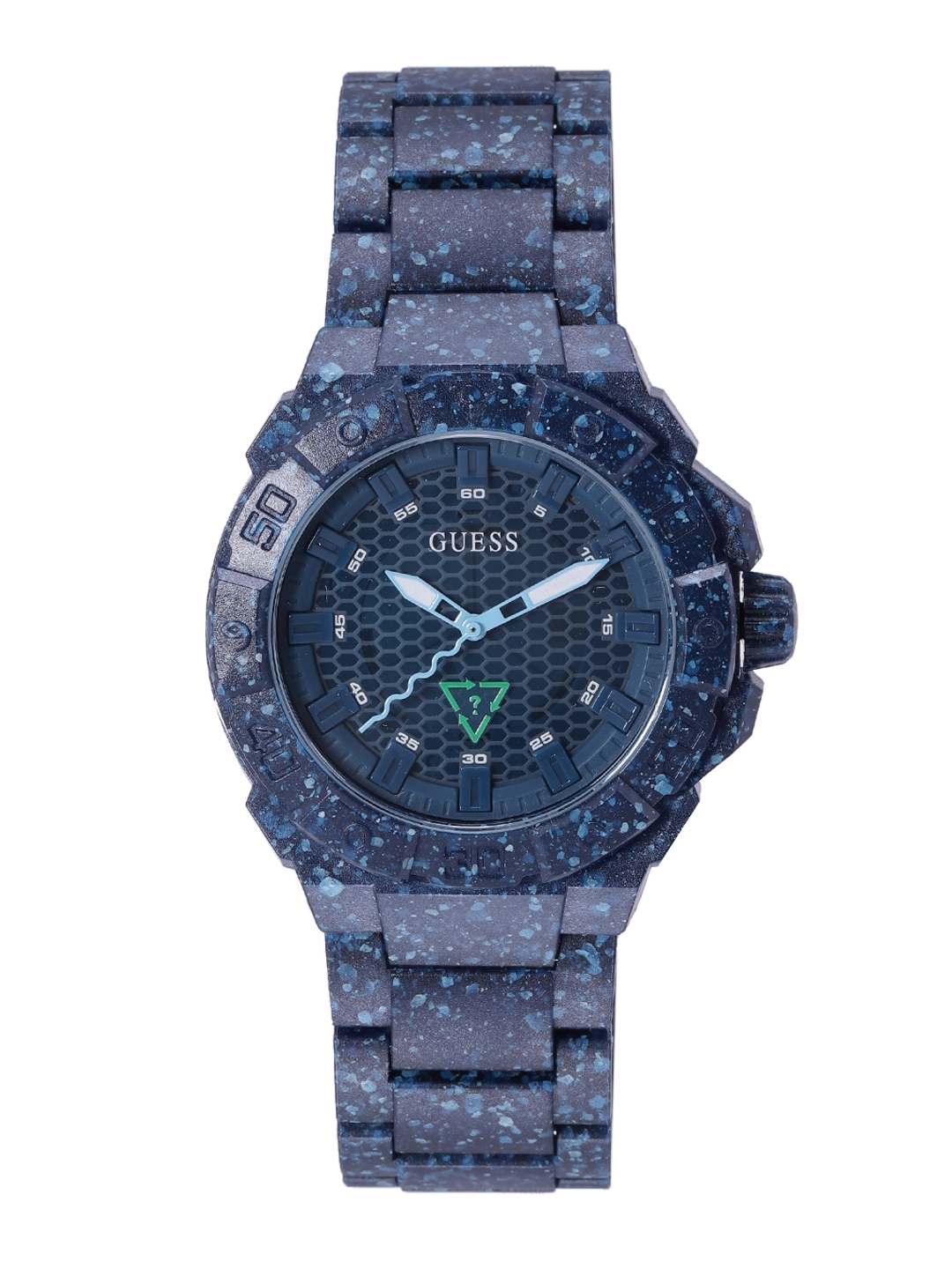 

GUESS Unisex Bracelet Style Straps Analogue Solar Powered Watch- GW0507G1, Navy blue