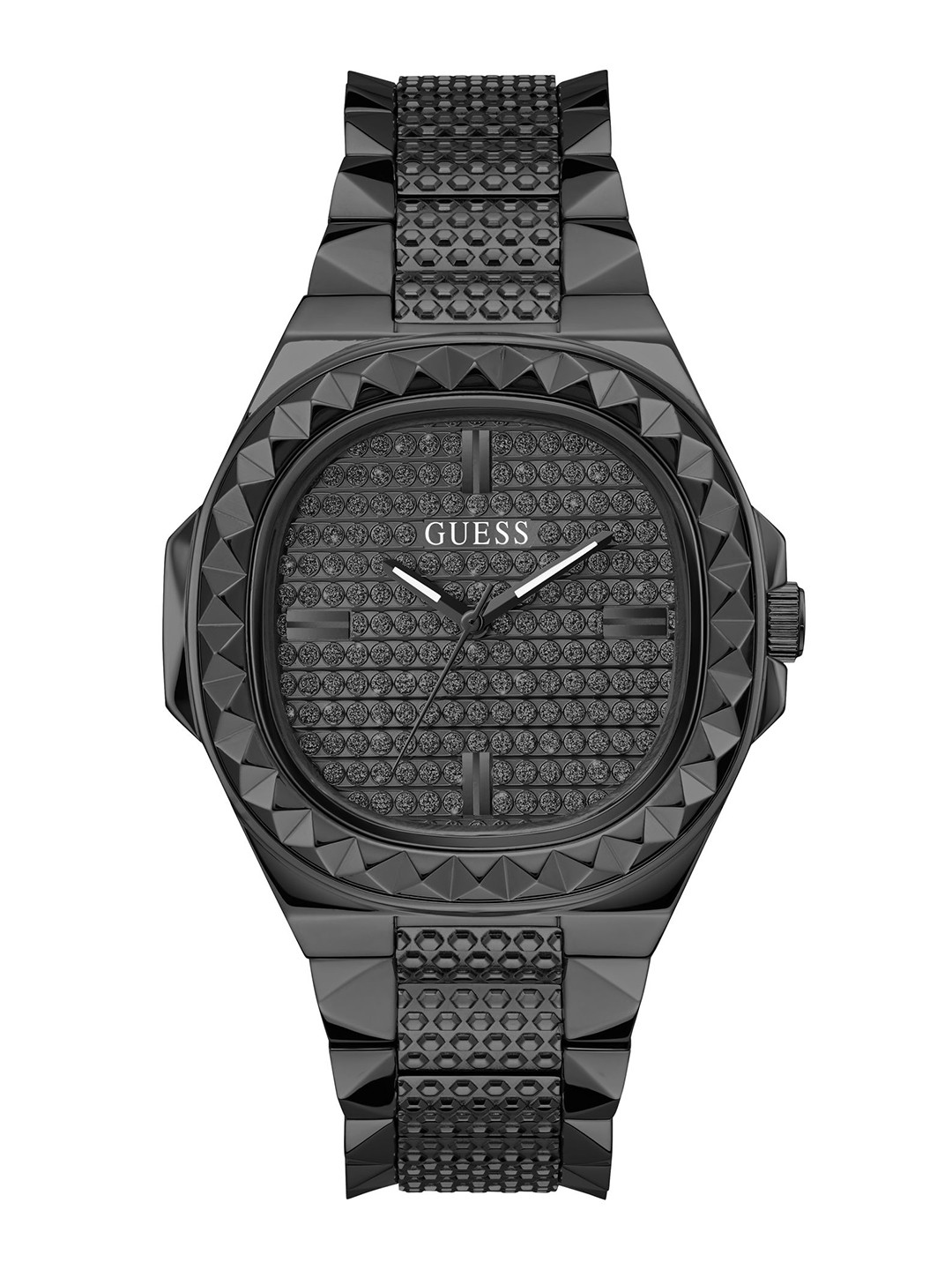 

GUESS Men Embellished Trend Label Analogue Watch - GW0622G2, Black