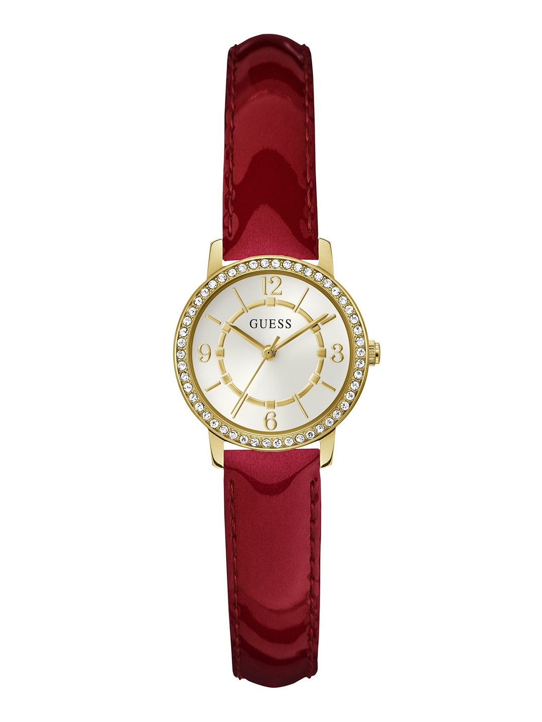 

GUESS Women Dress Melody Leather Straps Analogue Watch GW0533L1, White