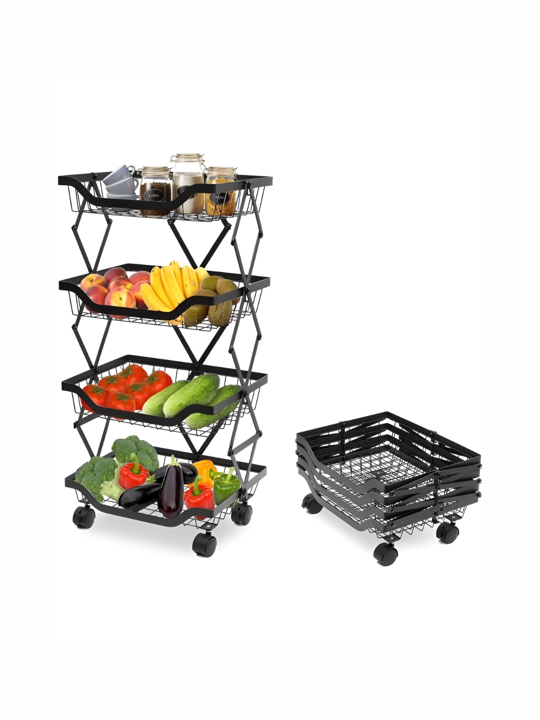 

Plantex Black Regular Storage basket Organiser