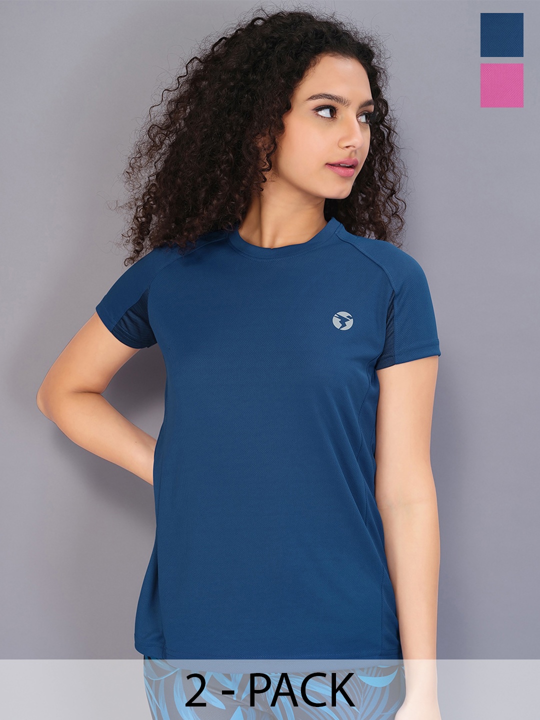 

Technosport Pack Of 2 Round Neck Sports T-shirt, Blue