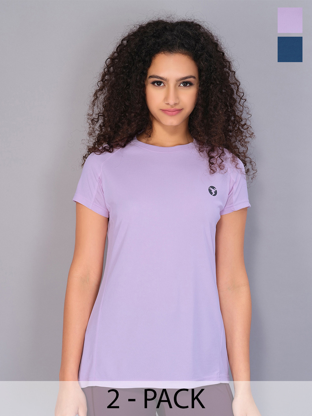 

Technosport Pack Of 2 Round Neck Sports T-shirt, Lavender