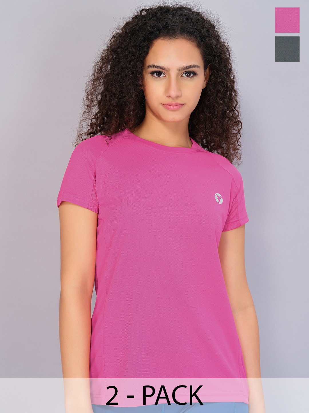 

Technosport Pack Of 2 Round Neck Sports T-shirt, Magenta