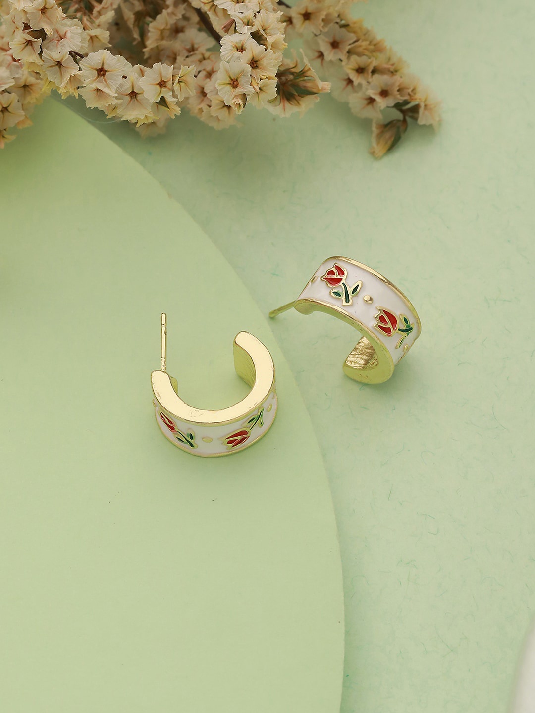 

Jazz and Sizzle Gold-Plated Contemporary Half Hoop Earrings