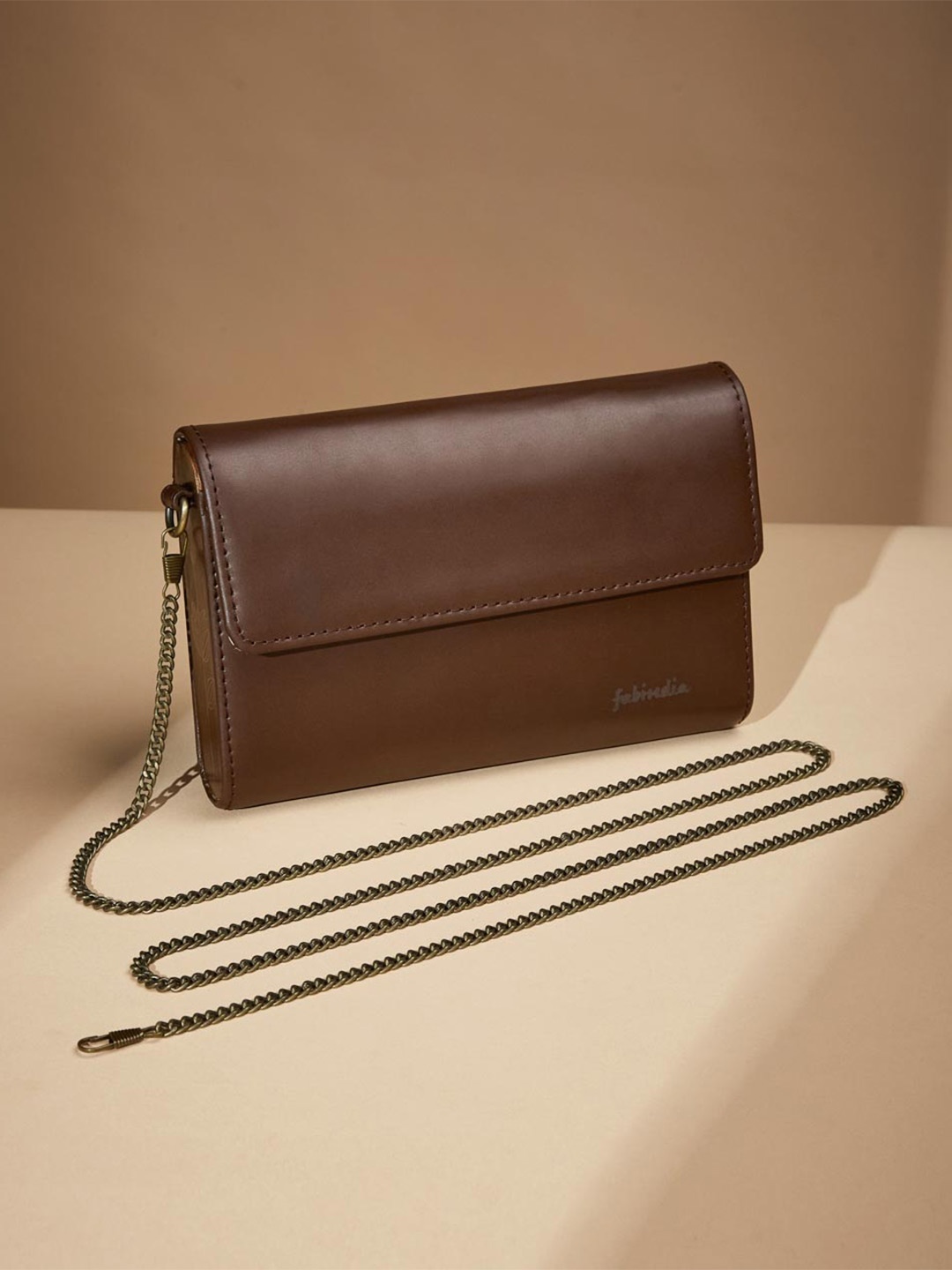 

Fabindia Leather Purse Clutch, Brown