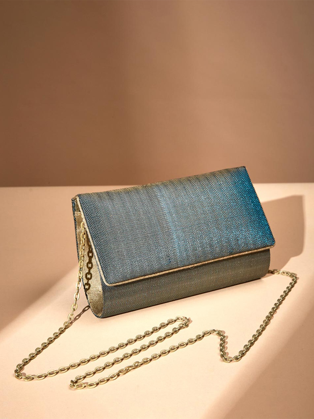 

Fabindia Textured Purse Clutch, Blue