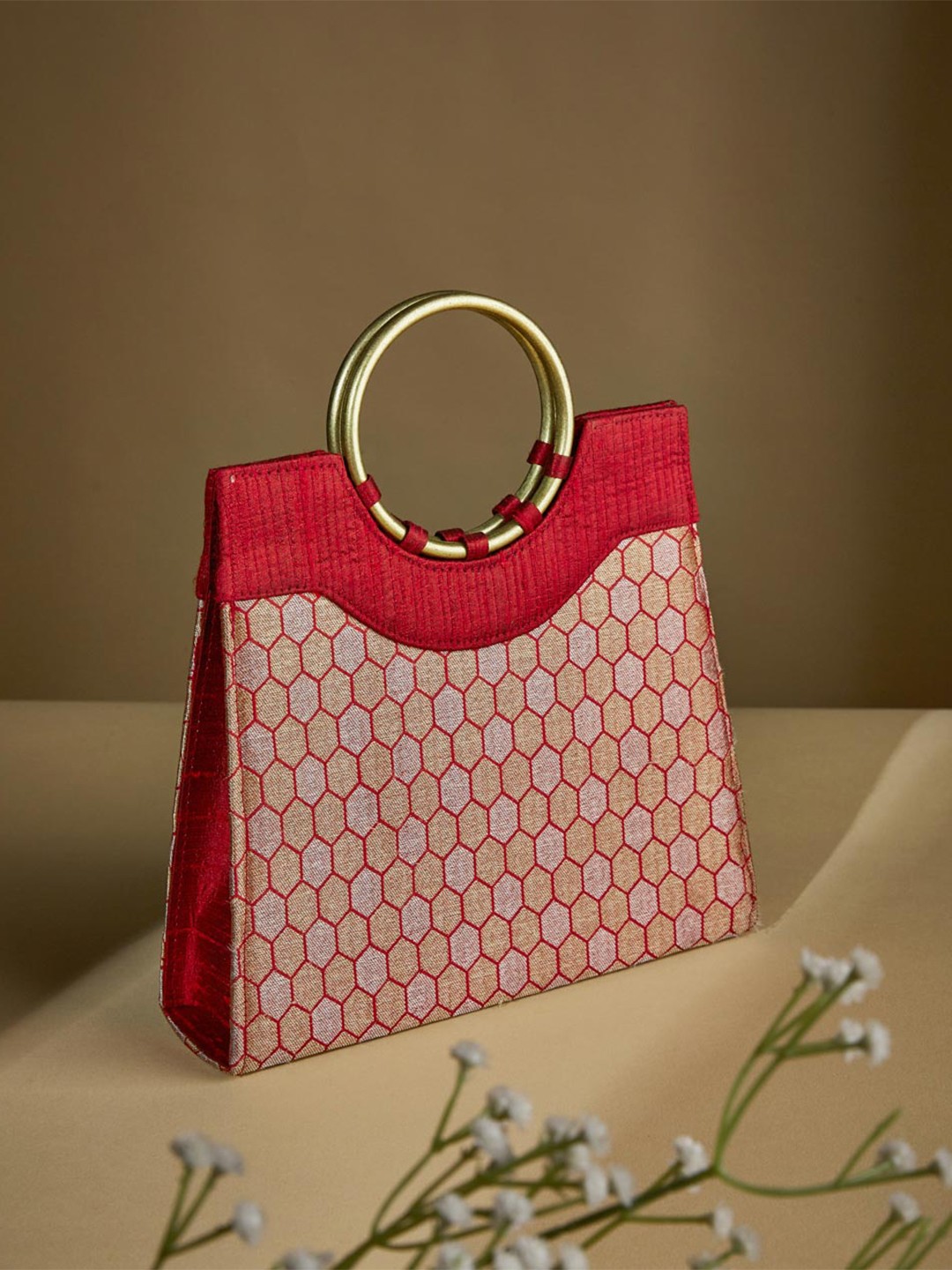 

Fabindia Printed Purse Clutch, Red