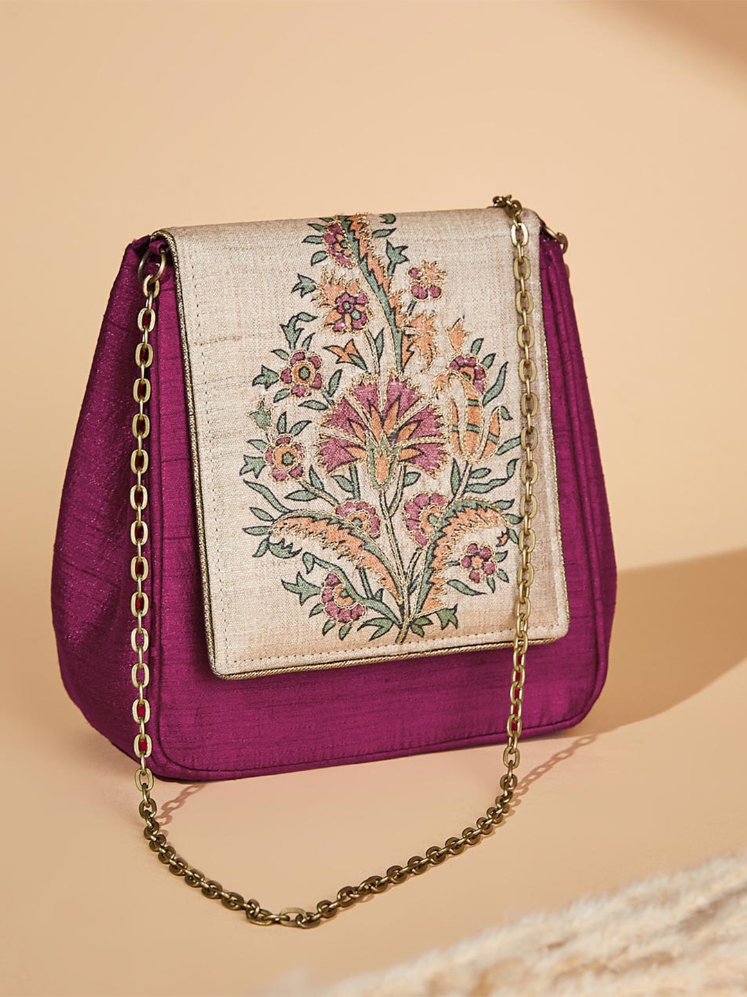 

Fabindia Embroidered Purse, Pink
