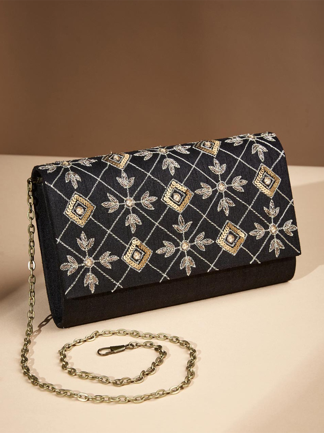 

Fabindia Embellished Purse Clutch, Black
