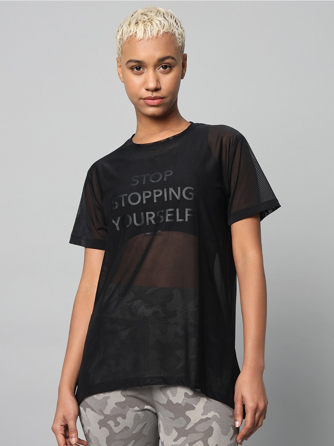 

MKH Typography Printed Dri-FIT Relaxed Fit T-shirt, Black