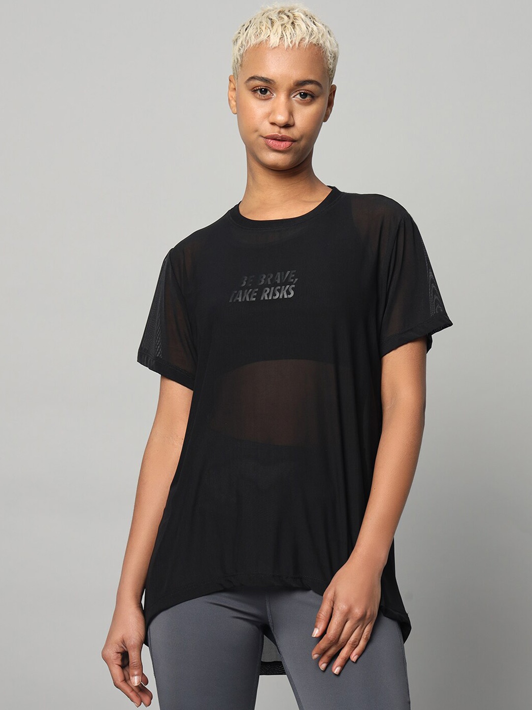 

MKH Typography Printed Dri-FIT Relaxed Fit T-shirt, Black