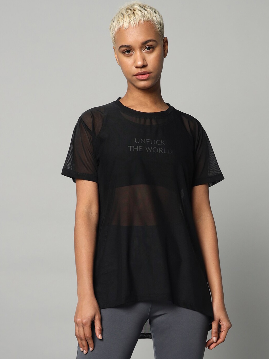 

MKH Typography Printed Dri-FIT Relaxed Fit Sports T-shirt, Black