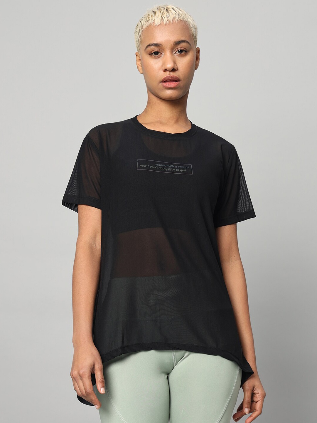 MKH Typography Printed Dri-FIT Relaxed Fit Sports T-shirt, Black