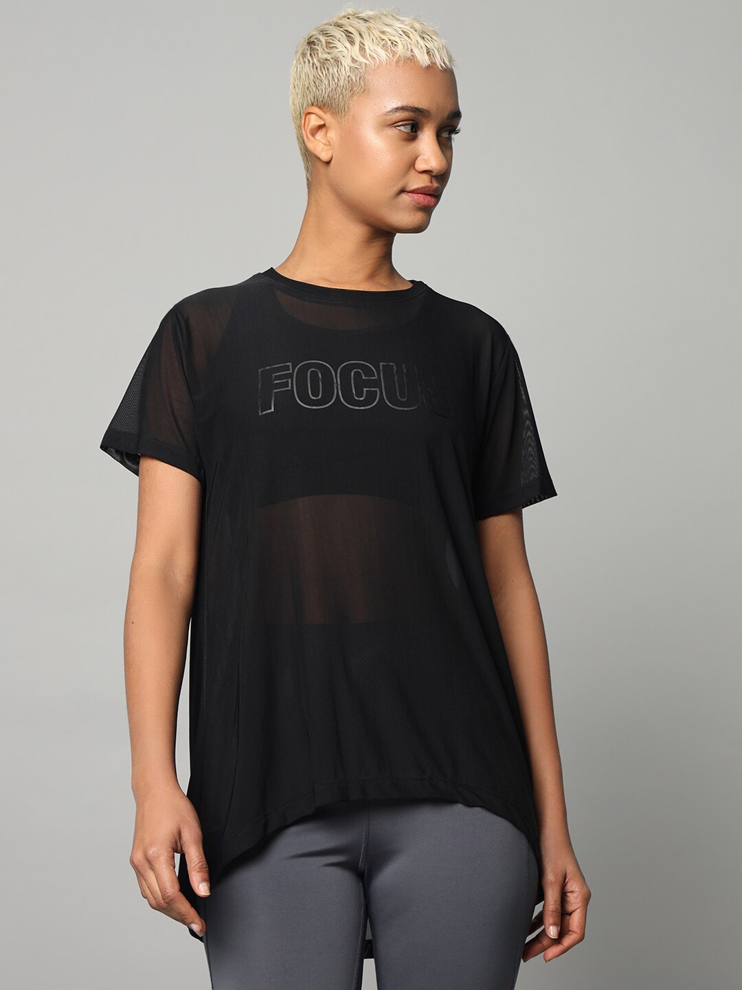 

MKH Typography Printed Dri-FIT Relaxed Fit Sports T-shirt, Black