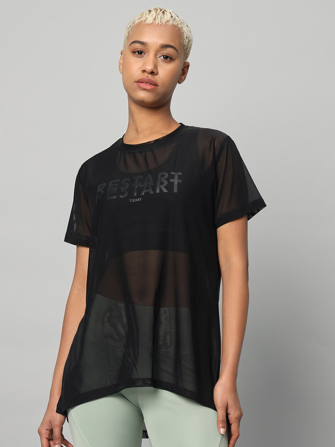 

MKH Typography Printed Dri-FIT Relaxed Fit Sports T-shirt, Black