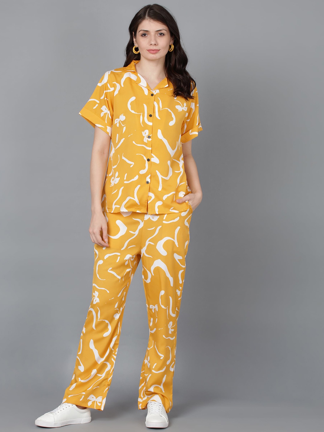 

Fashfun Printed Top & Trousers, Yellow