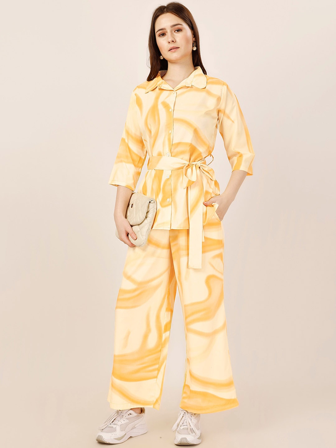 

Fashfun Printed Shirt & Trouser, Yellow