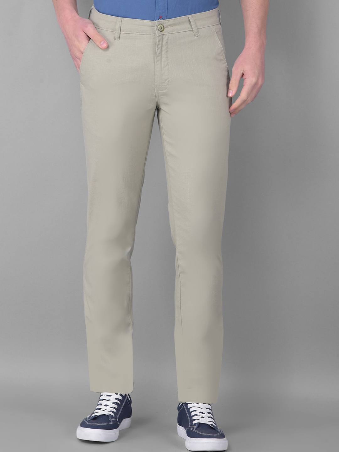 

COBB Men Slim Fit Chinos Linen Chinos Trouser, Olive