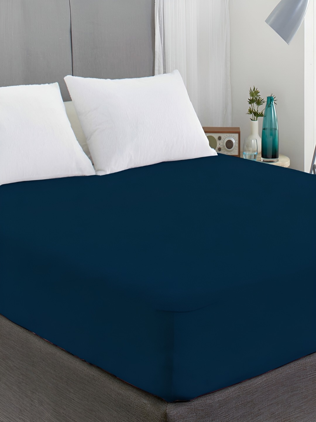 

tundwal's Blue Terry Breathable Mattress Protector