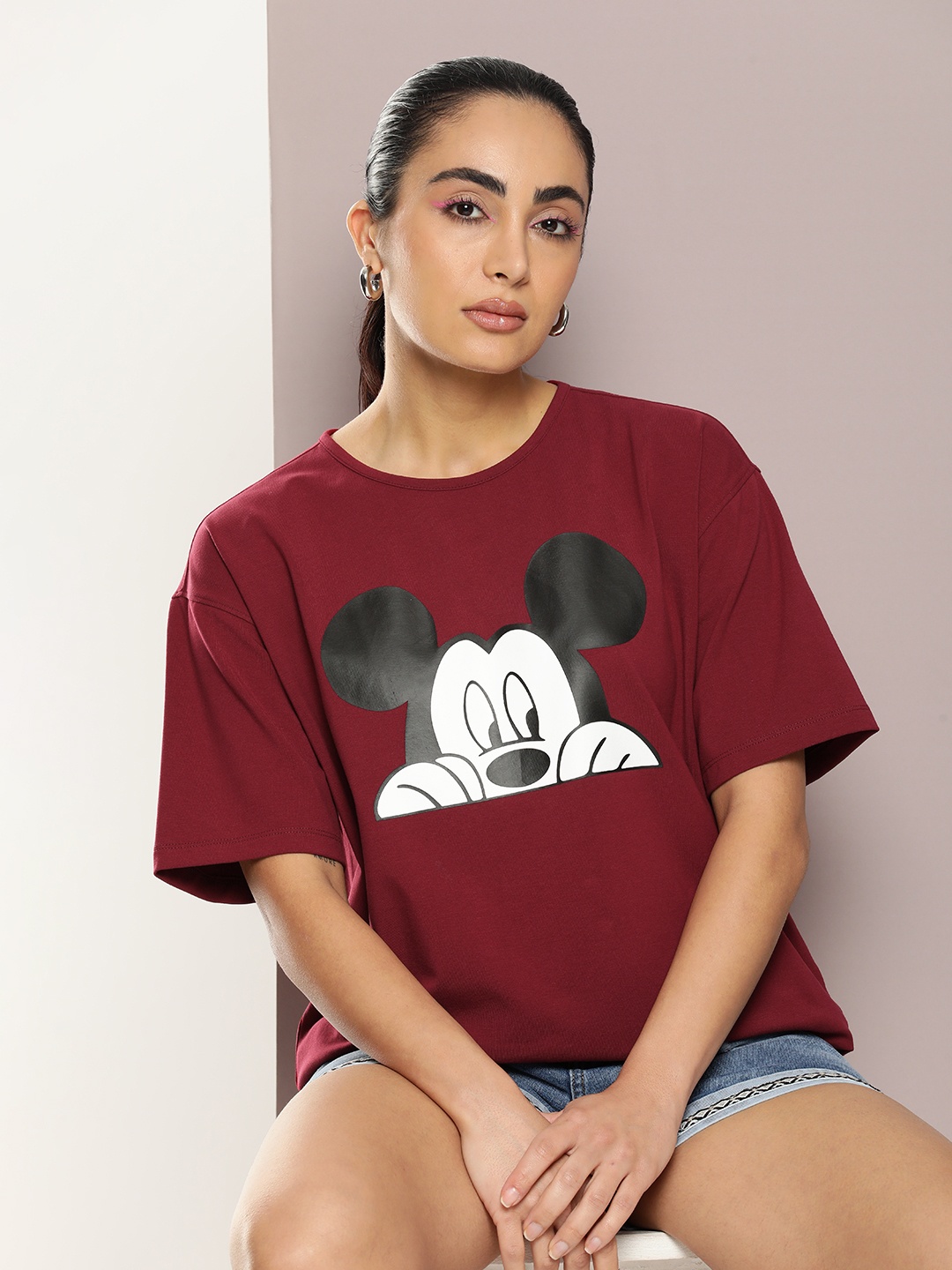

Kook N Keech Women Graphic Printed T-shirt, Maroon