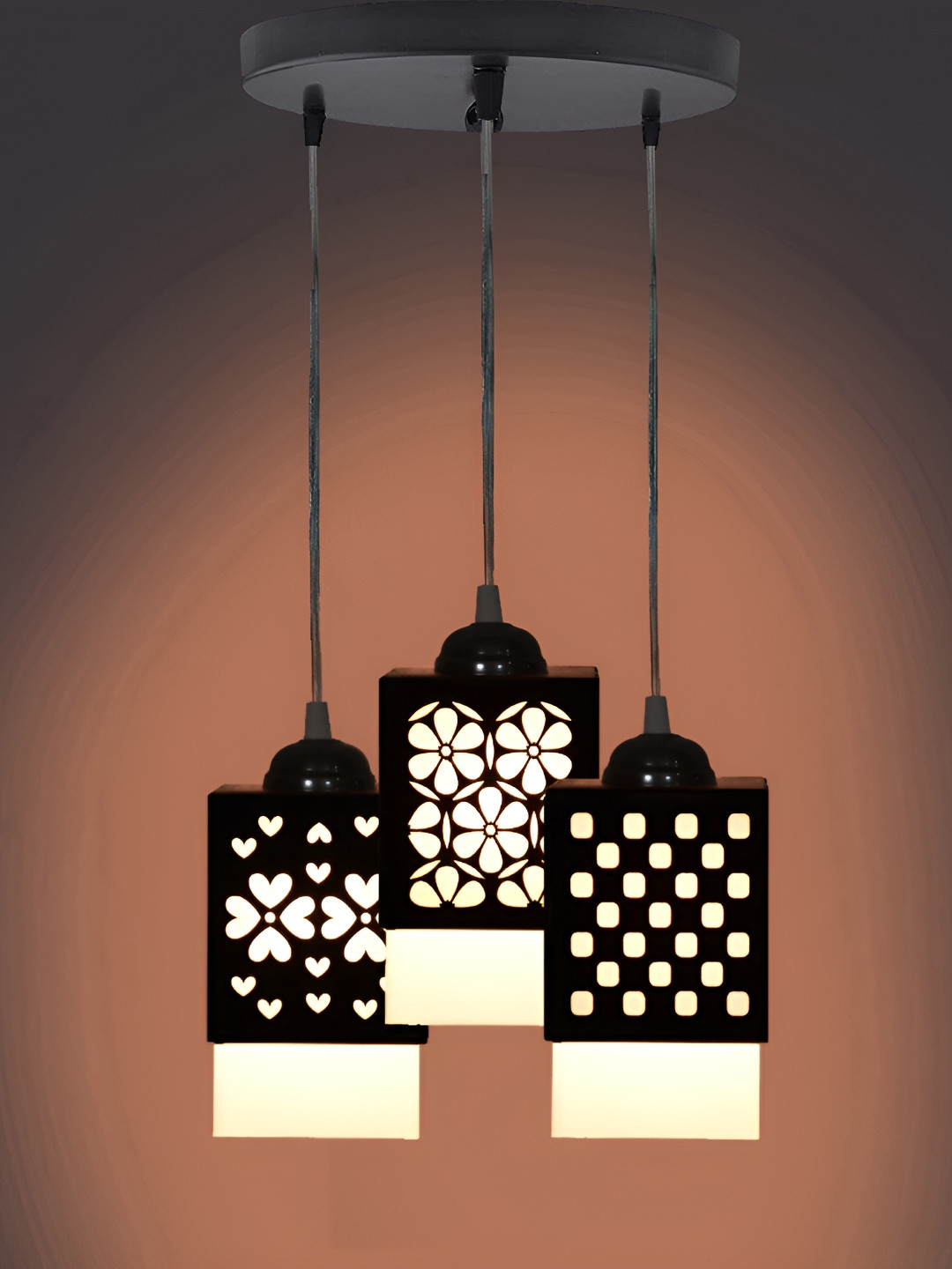 

Afast Black & White Textured Wooden Traditional Rectangle Ceiling Lamp