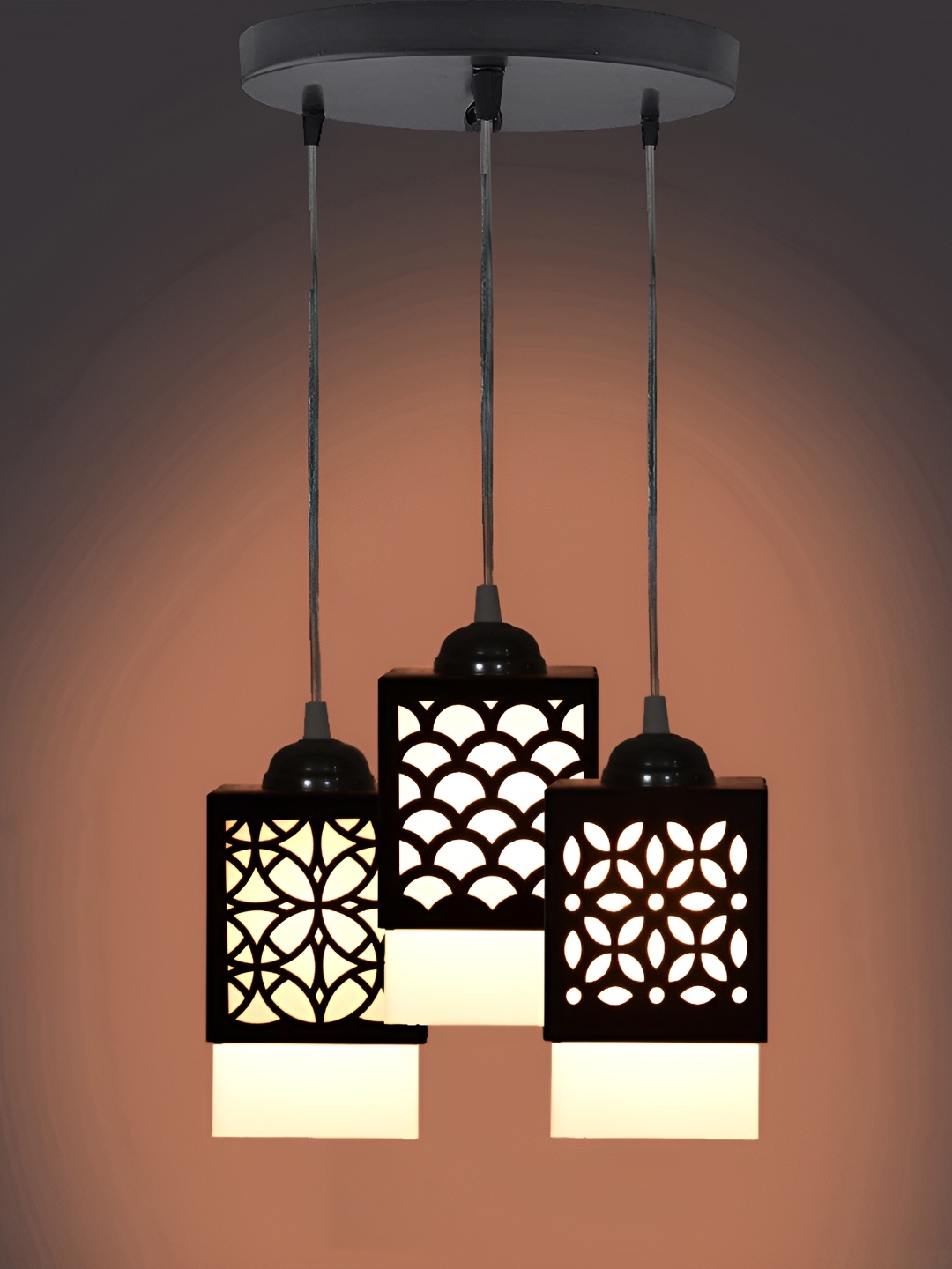 

Afast Black Textured Square Wooden Contemporary Ceiling Lamp