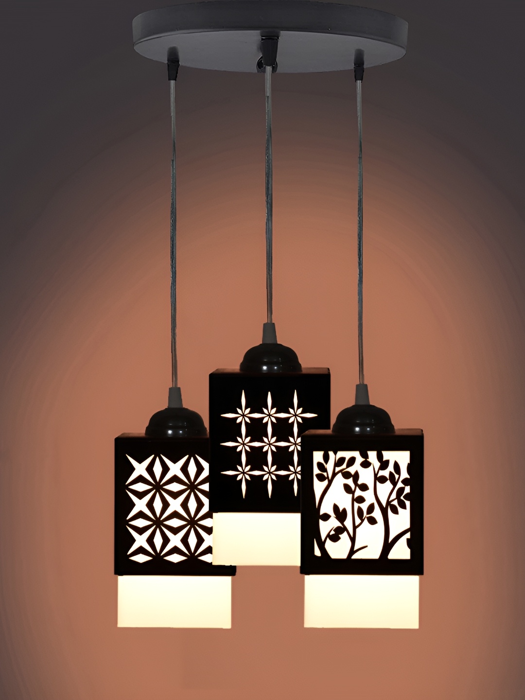 

Afast Black Textured Square Wooden Contemporary Ceiling Lamp