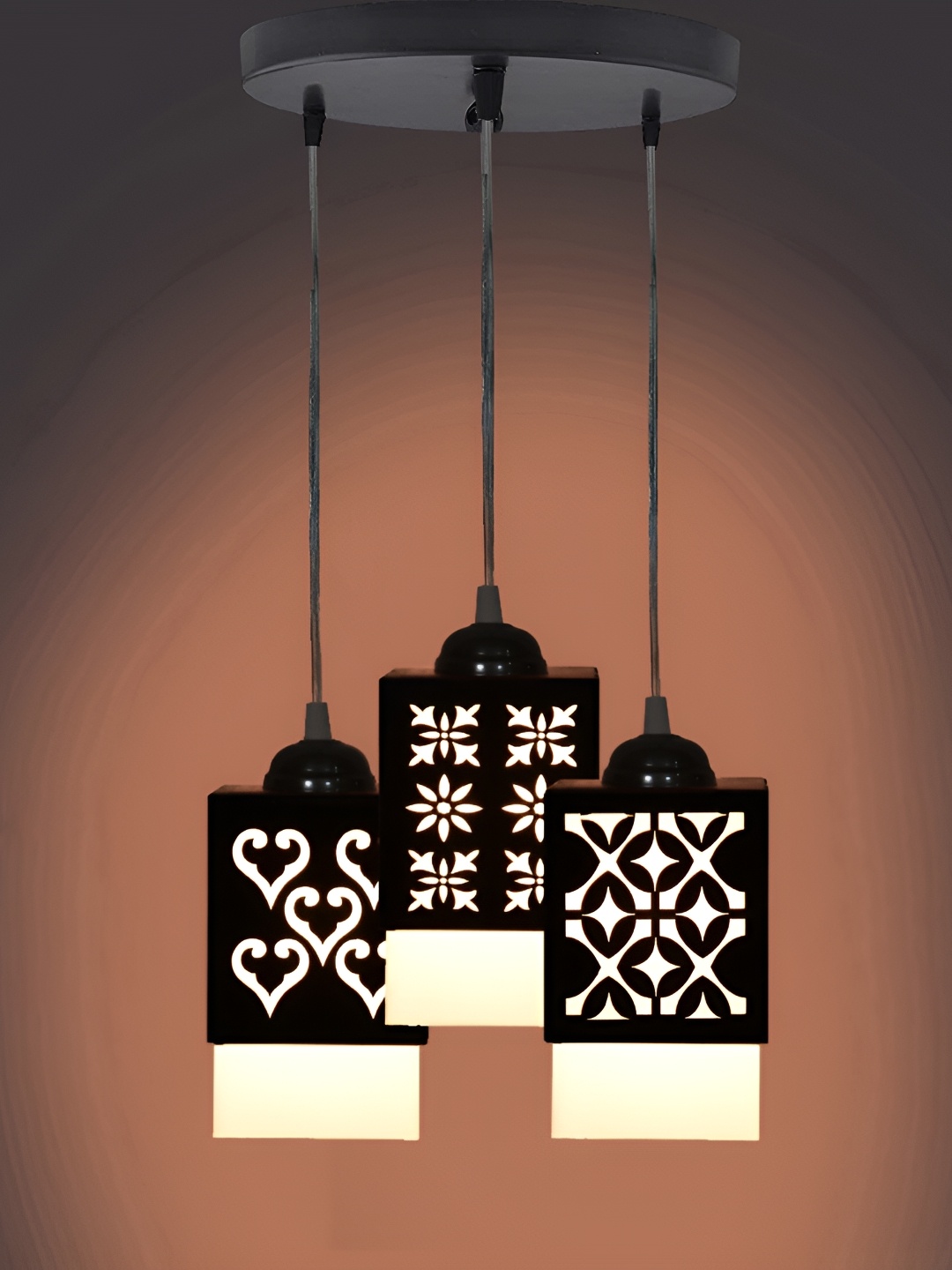 

Afast Black Textured Square Wooden Contemporary Ceiling Lamp