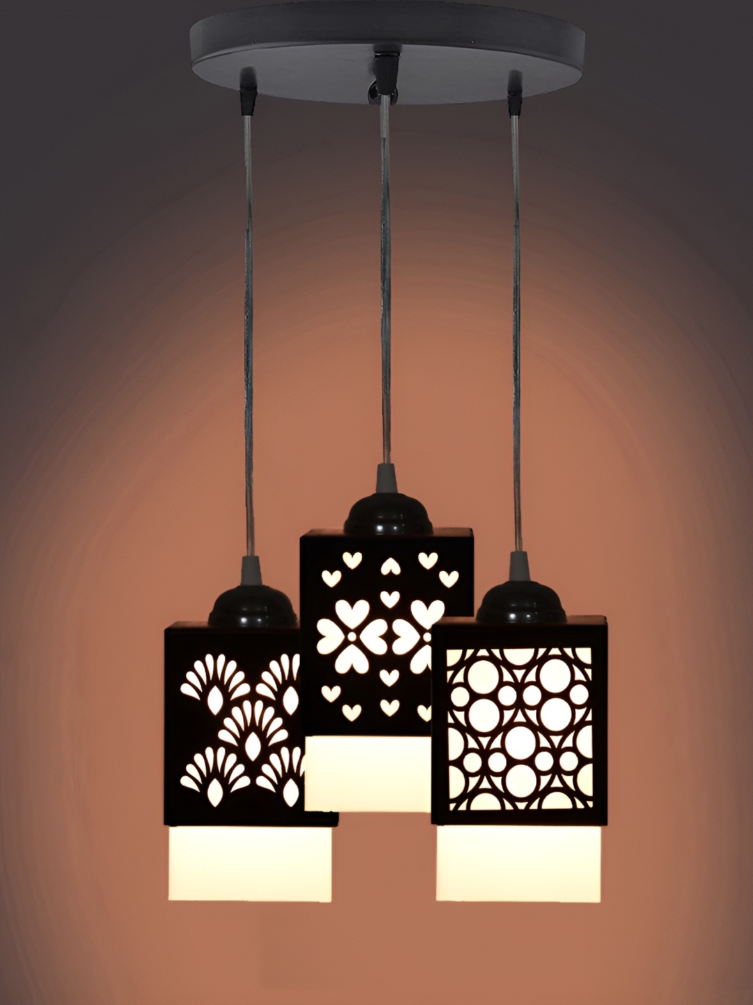 

Afast Black Textured Square Wooden Contemporary Ceiling Lamp
