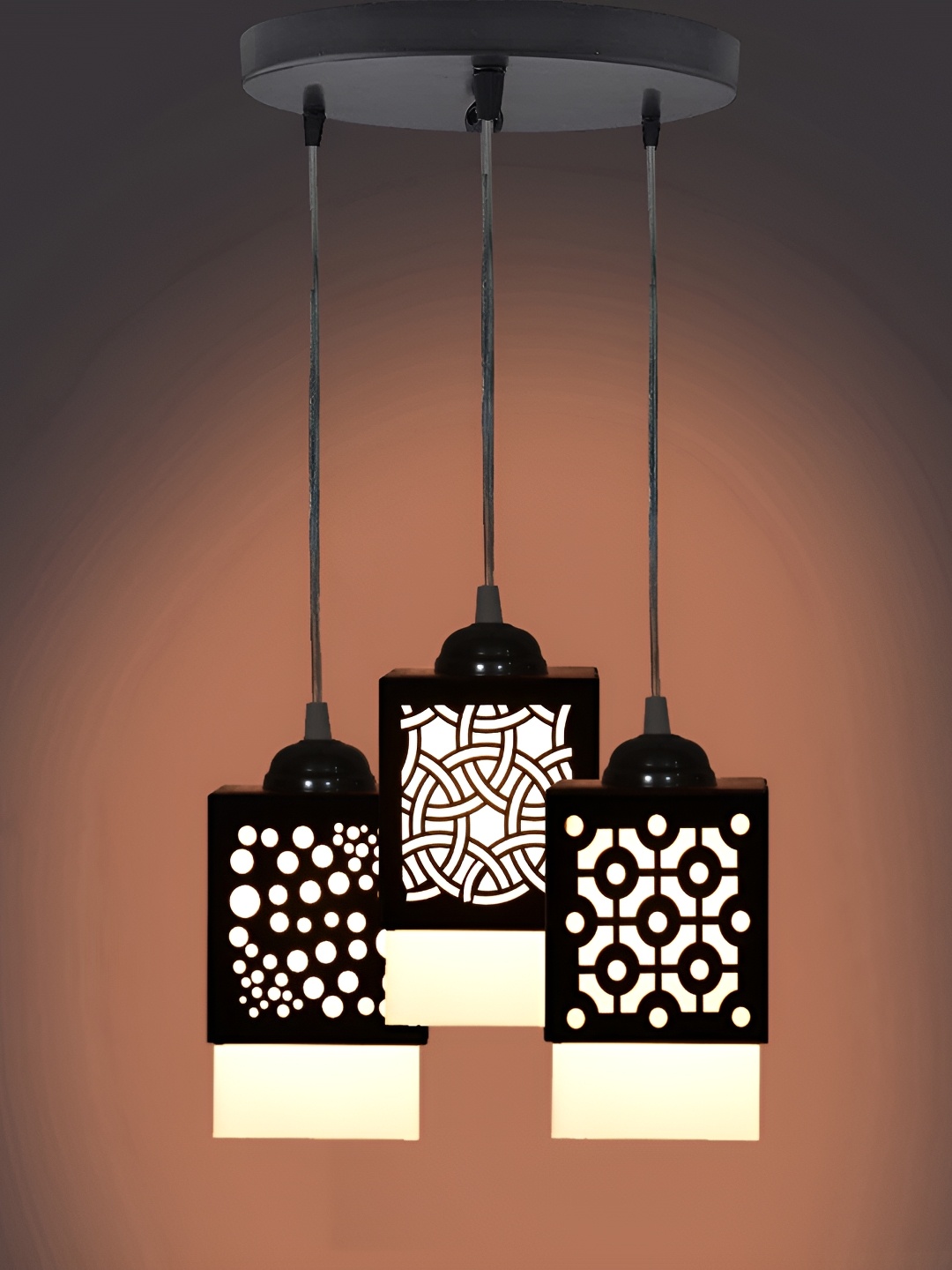 

Afast Black Textured Square Wooden Contemporary Ceiling Lamp
