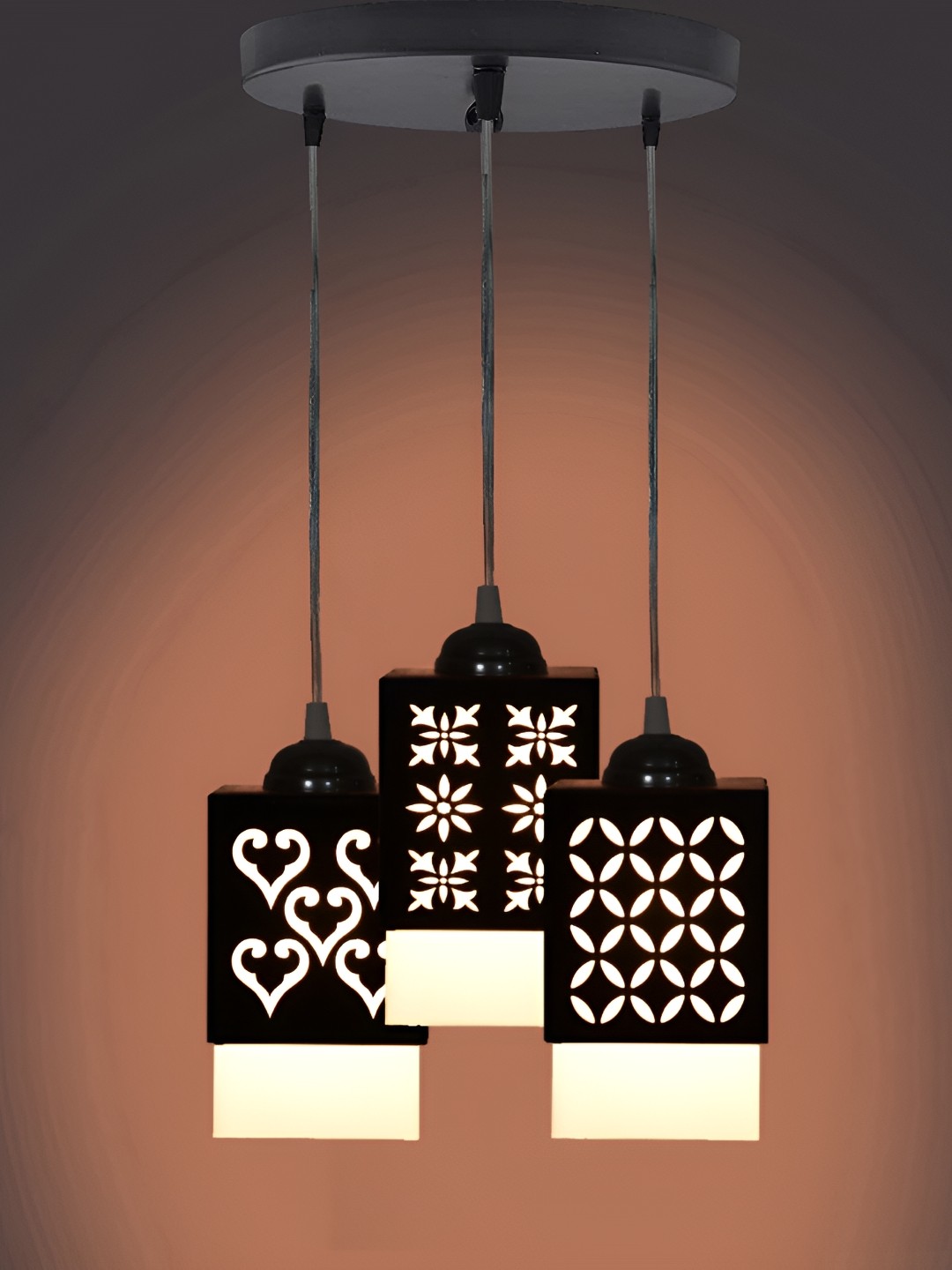 

Afast Black & White Wooden Textured Traditional Ceiling Lamp