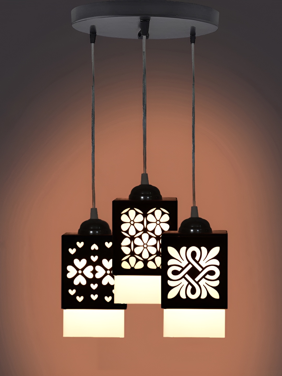 

Afast Black & White Wooden Textured Traditional Ceiling Lamp