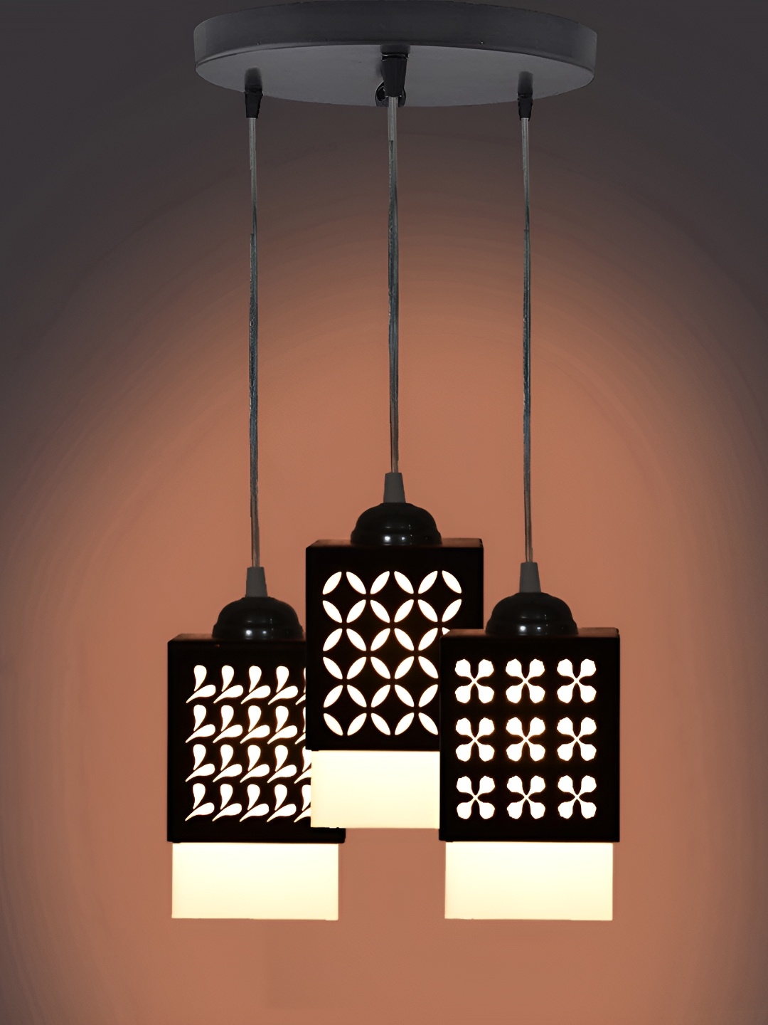

Afast Black & White Wooden Textured Traditional Ceiling Lamp