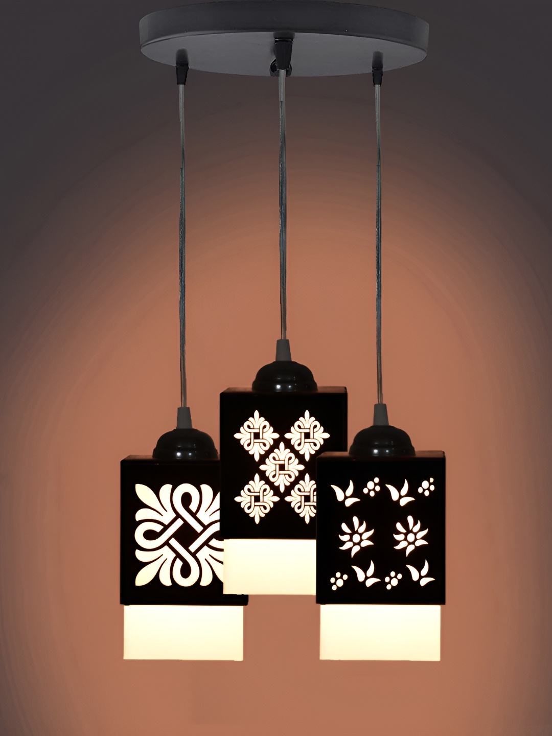 

Afast Black & White Wooden Textured Traditional Ceiling Lamp