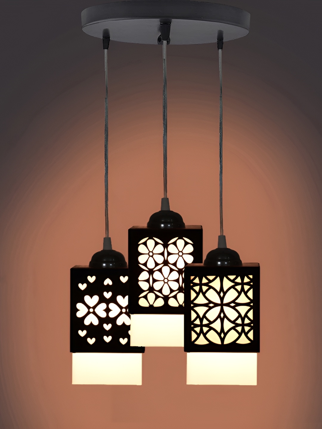

Afast Black Textured Wooden Rectangular Ceiling Lamp