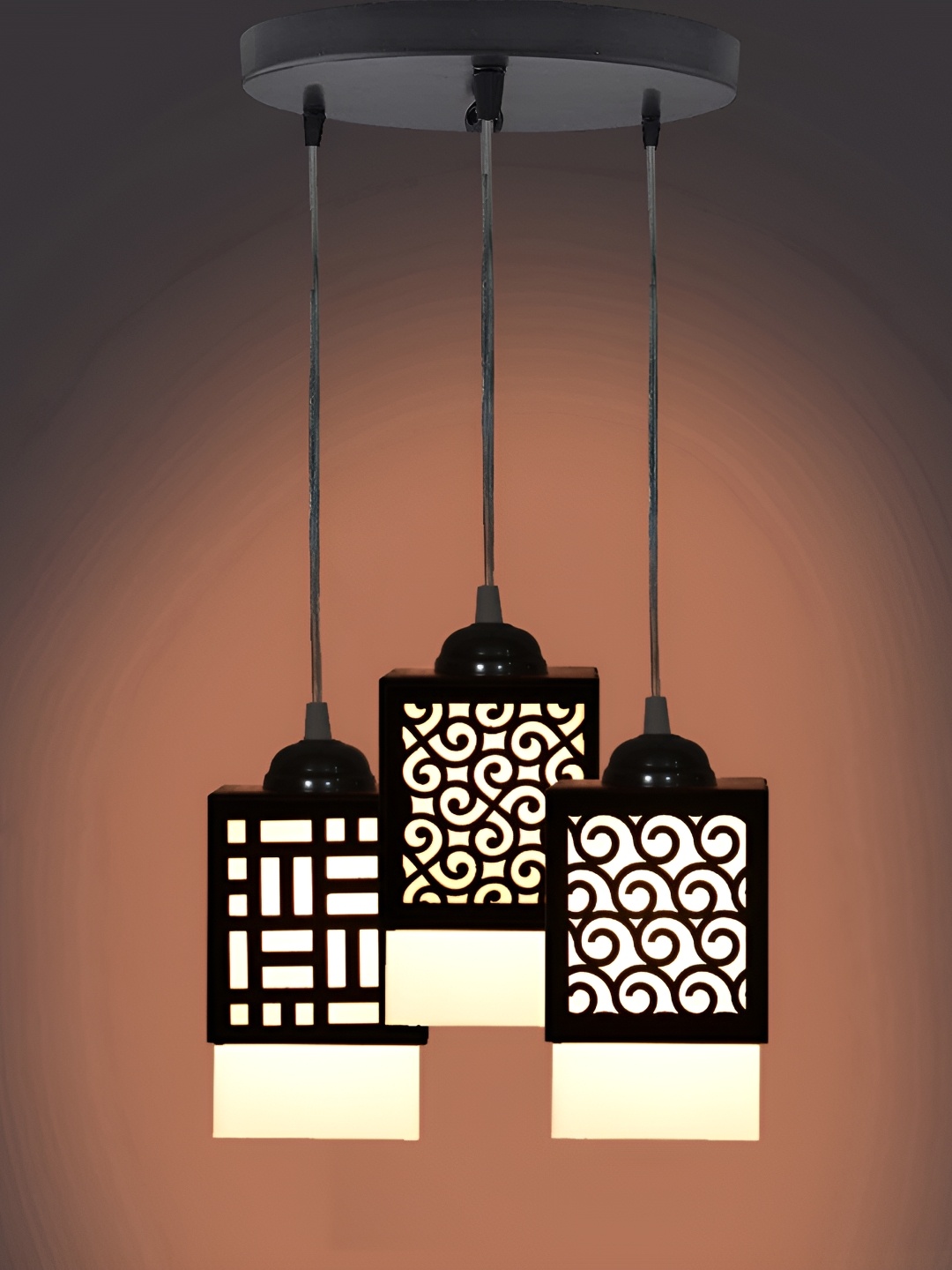 

Afast Black Textured Square Wooden Contemporary Ceiling Lamp