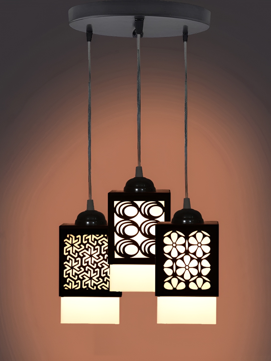 

Afast Black and White Wooden Textured Contemporary Ceiling Lamp