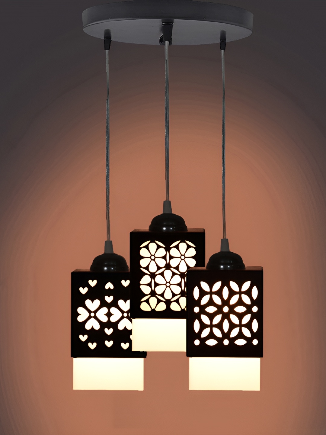 

Afast Black and White Wooden Textured Contemporary Ceiling Lamp