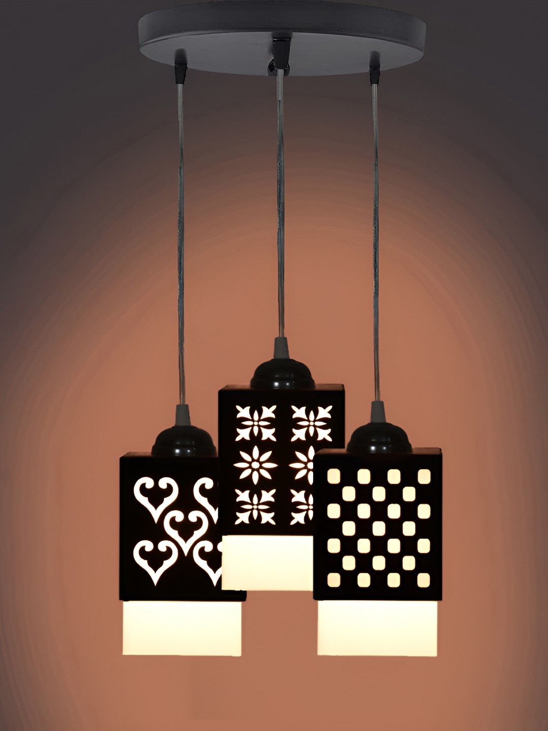 

Afast Black Textured Square Wooden Contemporary Ceiling Lamp