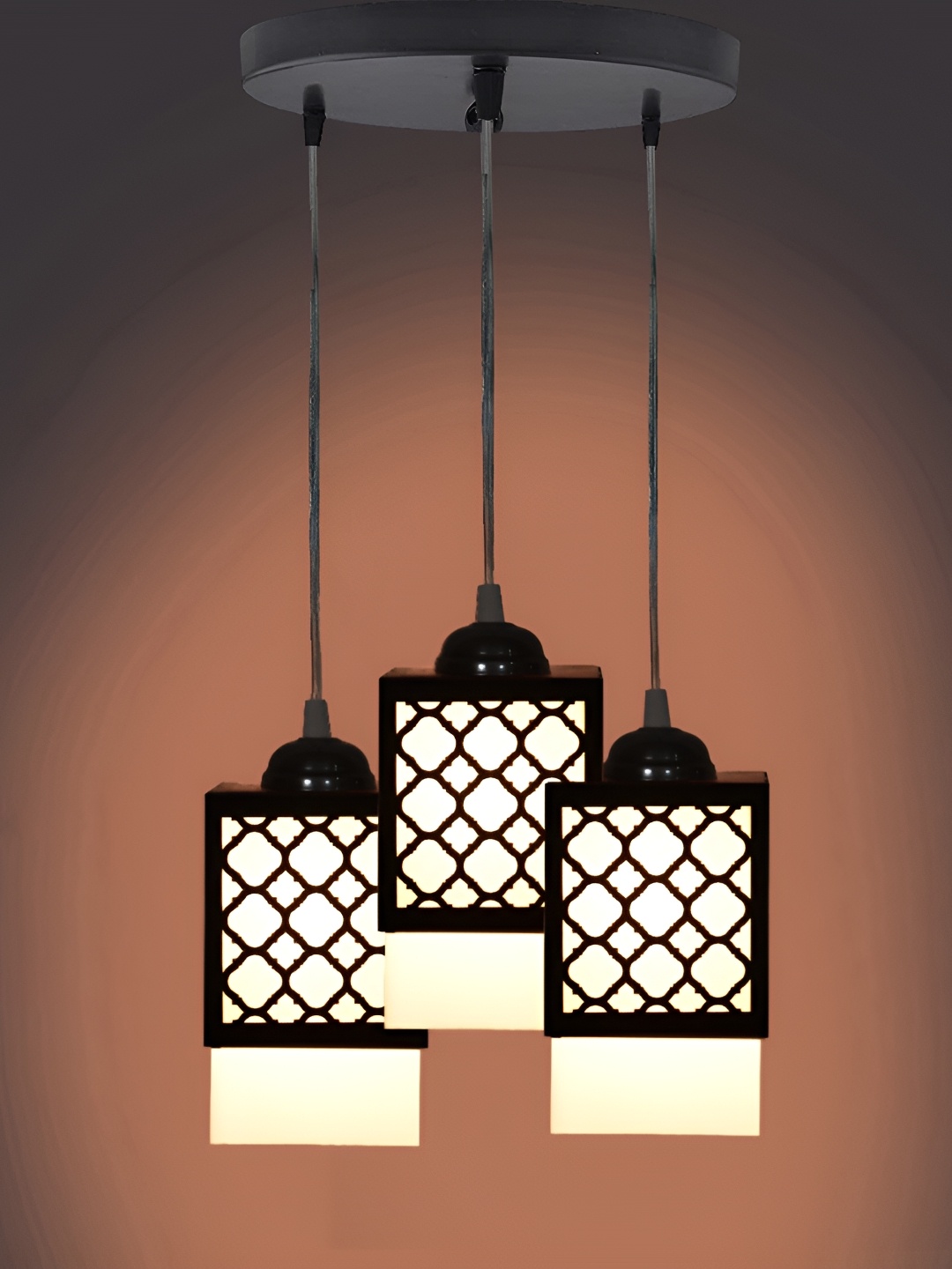 

Afast Black & White Textured Wooden Traditional Ceiling Lamp
