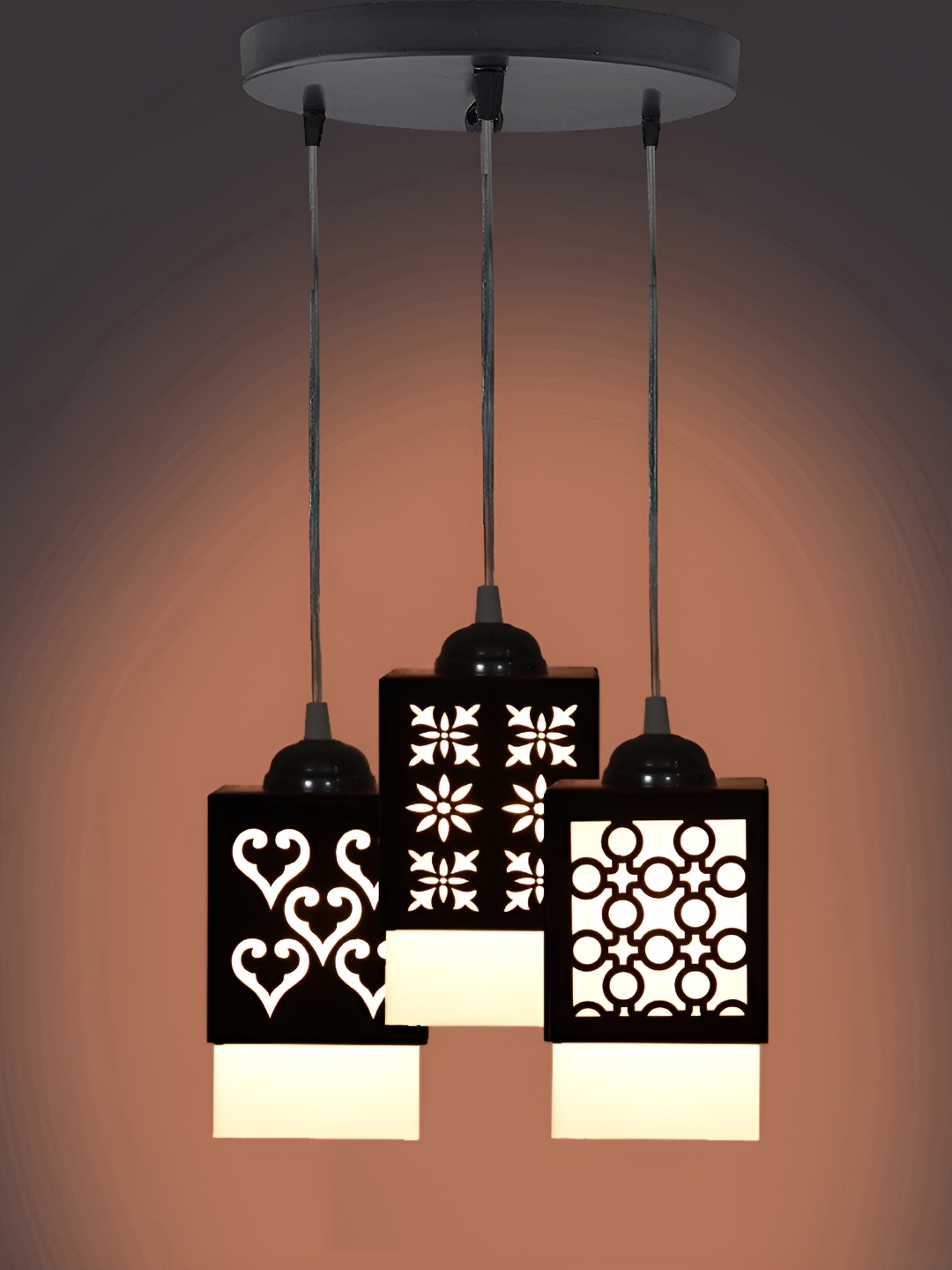 

Afast Black & White Textured Wooden Traditional Ceiling Lamp