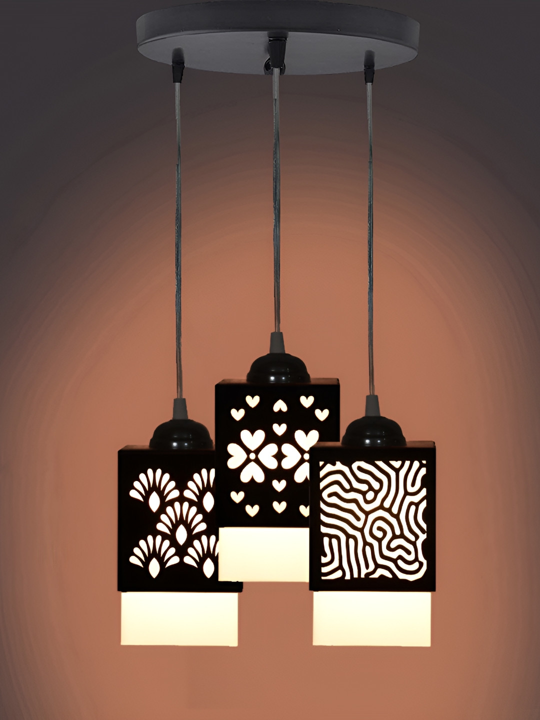 

Afast Black & White Wooden Traditional Ceiling Lamp